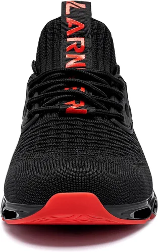 Miniatura 2 de LARNMERN Zapatos de punta de acero para hombres y mujeres, cómodos tenis de seguridad transpirables, zapatos de trabajo indestructibles