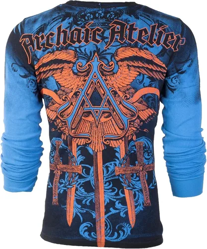 Miniatura 8 de Archaic by Affliction - Camisa térmica de manga larga para hombre, Azul
