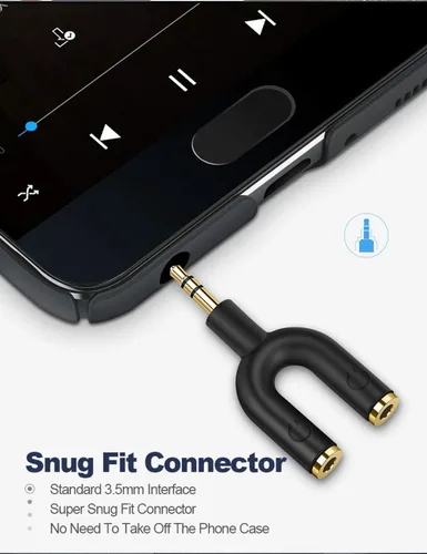 Miniatura 6 de CableCreation Paquete de 3 adaptadores divisor de auriculares, adaptador auxiliar estéreo en Y, adaptador divisor de conector en Y, macho de 0.138
