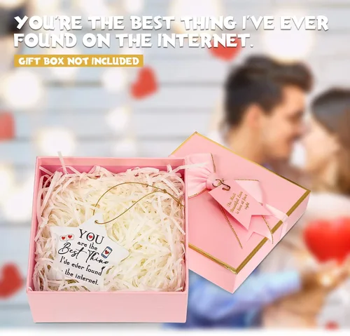 Miniatura 6 de Sieral Decoraciones de San Valentín Regalo de citas por Internet Eres lo mejor que he encontrado en Internet Adorno romántico de corazón colgante