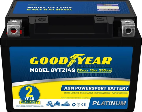 Miniatura 20 de Goodyear GYTX4L - Batería AGM de 12 voltios 4 AH, 50 CCA, recargable de alto rendimiento, sin mantenimiento, SLA - AGM para motocicleta, ATV, UTV, 4