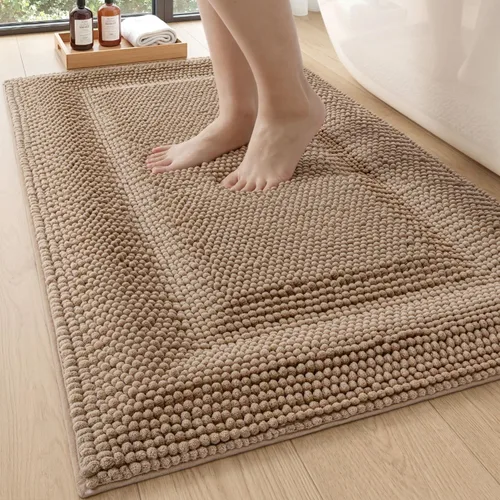 Miniatura 23 de DEXI Alfombrillas de baño para el baño 16x24, alfombra de baño antideslizante lavable, alfombrilla de baño de chenilla gruesa y suave absorbente