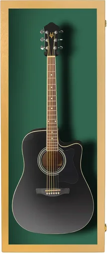 Miniatura 30 de PENNZONI Vitrina de guitarra acústica - Estuche acrílico para guitarra acústica - Soporte de pared para guitarra hecha de marco de madera dura