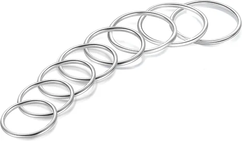 CANDYFANCY Anillos delgados de plata de ley 925 de 0.039 pulgadas apilados por debajo de la rodilla para mujer, anillos apilables, tamaño 2.5-8.5
