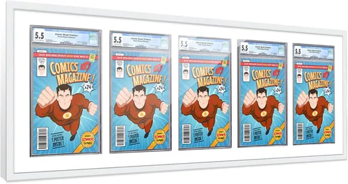 Miniatura 109 de Marco de cómic con paspartú para 8 CGC, CBCS o PGX Graded Comics - Marco de cómic blanco para cómics de 8.125 x 13 pulgadas Marco blanco