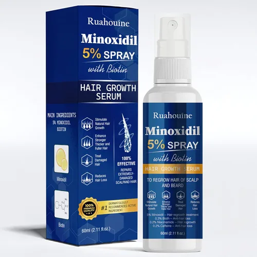 Suero en aerosol para el crecimiento del cabello de minoxidil al 5 %, tratamiento para el crecimiento del cabello para hombres y mujeres, fortalece