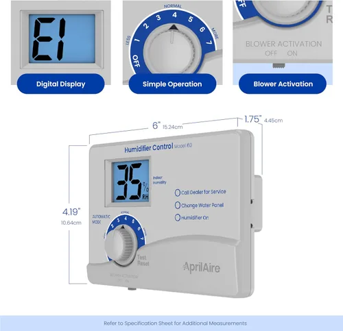 Miniatura 3 de Aprilaire 60 Controlador Digital Automático de Humidificador para Toda la Casa con Sensor de Temperatura Exterior para Humidificadores Aprilaire