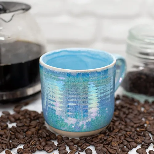 Miniatura 6 de Elanze Designs Taza de café de cerámica con esmalte reactivo brillante de gran tamaño, 500 ml, para uso diario en la cocina, de cerámica de grado