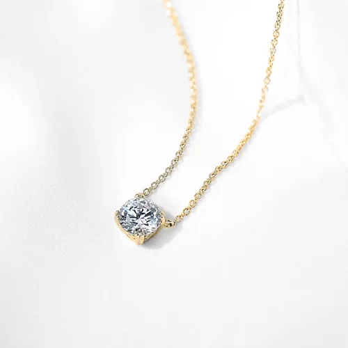 Miniatura 3 de Tienda Collection Sterling Silver Solitaire Pendant Necklace with Round Cut Infinite Elements Cubic Zirconia Round Solitaire Pendant