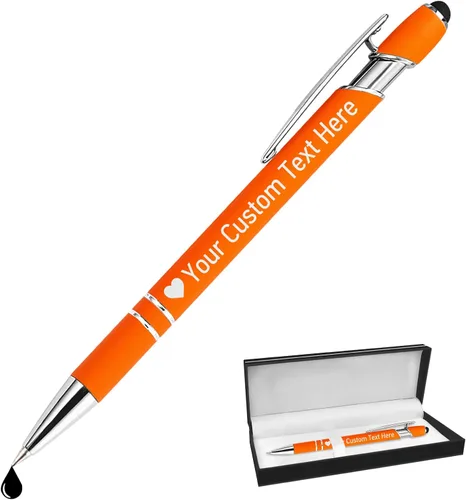 Miniatura 76 de STREADVE Bolígrafos personalizados personalizados con nombre grabado, logotipo, texto, bolígrafos de escritura suave, regalo personalizado para Negro