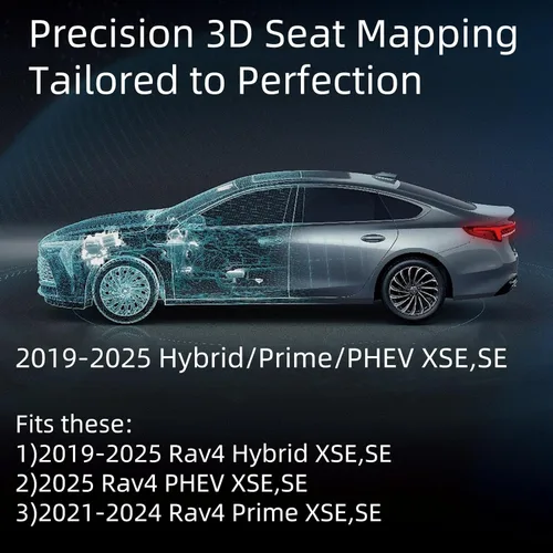 Miniatura 2 de EKR Rav4 Fundas de asiento a medida para Toyota Rav4 2021-2024 Prime SE, XSE y 2019-2025 Hybrid/PHEV SE, XSE, Funda de asiento de cuero para camión