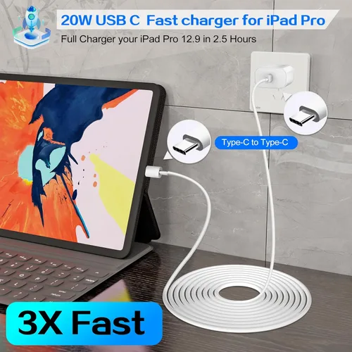 Miniatura 5 de Cargador para iPhone 17, 16, 15 Pro, carga rápida, bloque de cargador de teléfono USB C de 20 W, paquete de 2 cargadores rápidos de Apple iPhone