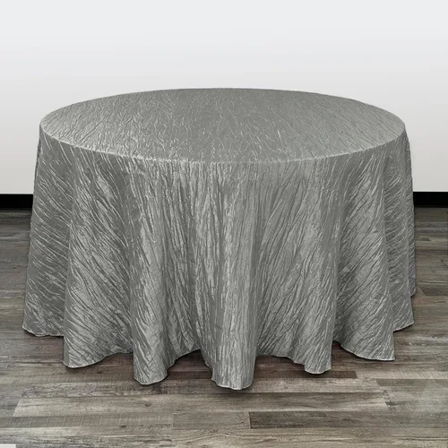 Miniatura 7 de Your Chair Covers - Mantel redondo de tafetán arrugado de 132 pulgadas - Mantel de comedor color champán, brillante aplastado para bodas, fiestas