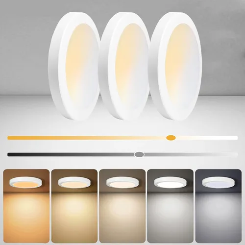 Miniatura 14 de Luces de Techo de 7 Pulgadas Montaje al Ras Ultra Delgadas 0.63'' de Grosor Redondas Planas Lámparas de Techo 5000K Luz de Día LED Luz de Techo