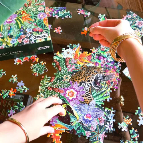 Miniatura 6 de Gibsons Jungle Dream - Rompecabezas de 1000 piezas, diseño colorido de animales y flores, rompecabezas ecológico para adultos y adolescentes