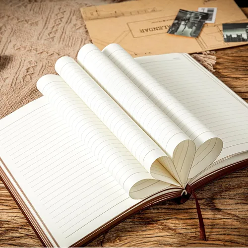 Miniatura 6 de CAGIE Diario con líneas para hombres, cuaderno de tapa blanda, diarios de cuero para escribir, 180 páginas que se abren plano, diario vintage