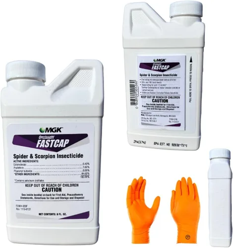 Onslaught Fastcap MGK 8 oz con guantes USA Supply Premium – Insecticida de araña y escorpión | Tarjeta de identificación de plagas USA Supply