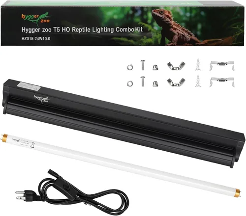 Miniatura 8 de T8 10.0 UVB - Kit combinado de iluminación de bombilla UVB para reptiles, luz UVB HO de 17 W para reptiles, campana de terrario con barra de luz UVB