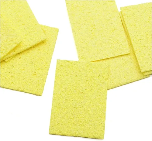 Miniatura 4 de Reemplazo de esponja de limpieza de soldador, almohadillas limpias, rectángulo, amarillo, 2.008 in x 1.378 in, paquete de 10