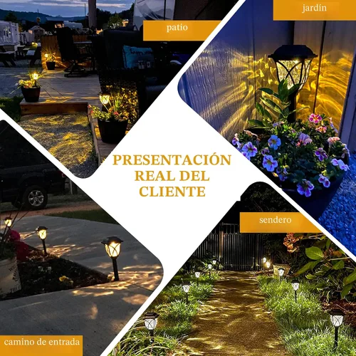 Miniatura 2 de GIGALUMI Paquete de 6 luces solares impermeables para exteriores, luces LED solares de jardín, decoraciones al aire libre, decoración de jardín