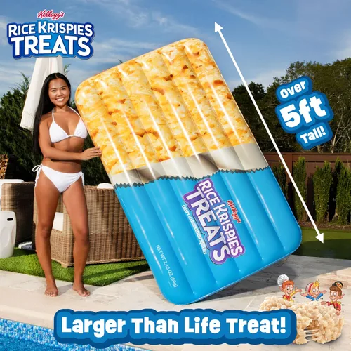 Miniatura 2 de Giant Rice Krispies - Flotador inflable para piscina, 6 pies, extra grande, balsa, playa y lago, tumbona de bronceado, vinilo duradero