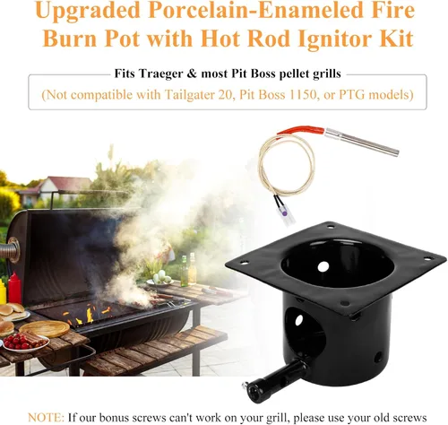 Miniatura 3 de Kit de encendido de olla y barra caliente, piezas de repuesto para parrilla de pellets Traeger y Pit Boss con removedor de cenizas, tornillos
