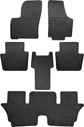 Tapetes de auto a medida para Volkswagen VW Atlas 2018-2025 con asientos de butaca de segunda fila, alfombrillas de goma para auto resistentes, Todo