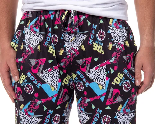 Miniatura 3 de Marvel Comics Deadpool Retro - Pantalones de pijama para hombre, hechos en los años 90