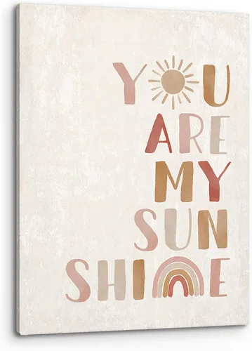 PHAMTE Arte de pared con texto en inglés "You Are My Sunshine", decoración de pared bohemia con texto en inglés "You Are My Sunshine", lienzo Color