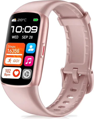 Miniatura 9 de Rastreador de actividad física con frecuencia cardíaca 24/7, oxígeno en sangre, rastreador de sueño, reloj de fitness impermeable de 1.47 pulgadas