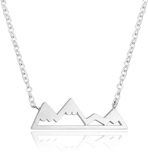 Altitude Boutique Collar de montaña nevada para mujeres amantes de la naturaleza, esquiadores, excursionistas campistas (oro, plata, oro rosa)