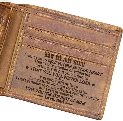 Miniatura 7 de Regalos de cumpleaños para el día del padre para hijo, billetera de papá a hijo para hombres, regalos de graduación para hijo de papá, Carteras