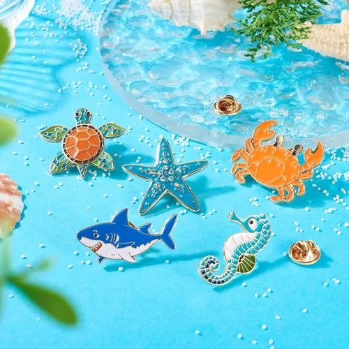 Miniatura 203 de Pandahall - Broches esmaltados de aleación con varios temas, broche de solapa, juego de pines esmaltados