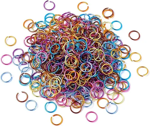 Miniatura 8 de KISSITTY 5050 anillos de aluminio de 0.236 pulgadas para manualidades, 10 colores, anillos abiertos, anillos de salto abiertos de 20 conectores