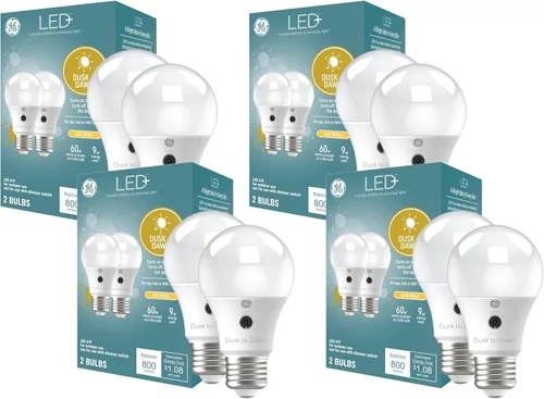 Miniatura 13 de GE LED+ - Bombillas LED A19 del anochecer al amanecer, luz de seguridad automática para exteriores, luz blanca suave (paquete de 2)
