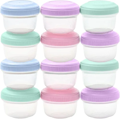 Miniatura 9 de WeeSprout Recipientes de comida para bebés, recipientes pequeños de 4 onzas con tapas, a prueba de fugas y herméticos, aptos para congelador, aptos