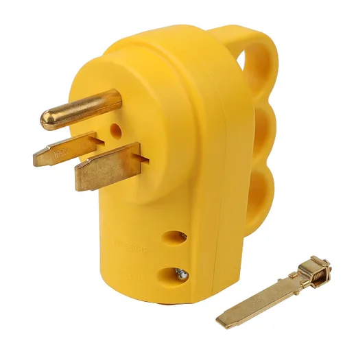 Nema 6-30P/Nema 6-50P 30A/50A 250V Soldador Enchufe de alimentación rewirable, conectores de hoja recta Nema 6-30P con certificación ETL, enchufe de