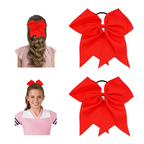 Miniatura 20 de Lazos de animación, lazo negro para animadoras, lazos de animadora para animadoras, lazos de animadora, 2 lazos grandes de 8 pulgadas para niñas