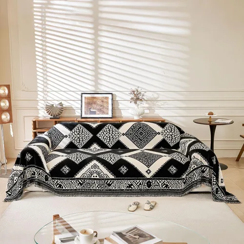 Miniatura 58 de ROOMLIFE Manta Funda Azteca Bohemia para Sofá, Decoración del Hogar Estilo Granja, Fundas de Sofá para Loveseat, Sofás de 2/3 Cojines, Apta