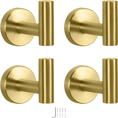 Miniatura 12 de NearMoon Ganchos para toallas de baño, soporte para bata de acero inoxidable 304, gancho resistente para baño, sala de estar, hotel, cocina, garaje