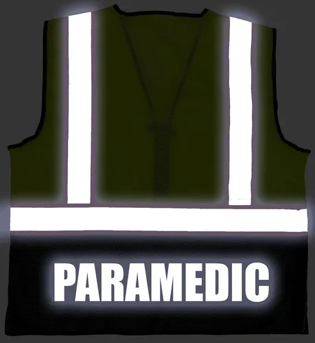 Miniatura 4 de Chaleco de seguridad para sobrevivientes paramédicos, tipo R Clase 2 con logotipos reflectantes y bolsillo trasero Jumbo