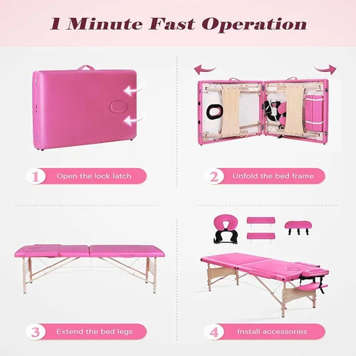 Miniatura 2 de Mesa de masaje portátil, cama de spa de 84 pulgadas de altura ajustable, mesa de masaje plegable portátil profesional, mesa de spa, mesa de spa
