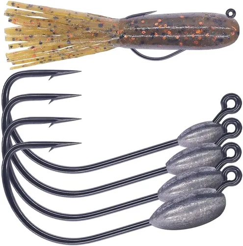 XFISHMAN -Tubo-Jig-Cabezas-para-Lubino-Pesca-Tubo-Ganchos 1/16oz 1/8oz 3/16oz 1/4oz (Paquete de 12)