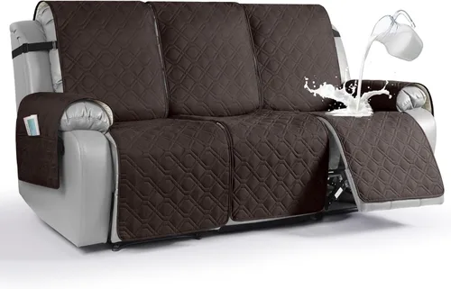 Miniatura 29 de VANSOFY Funda impermeable para sofá reclinable, lavable, funda para sofá reclinable de 1 pieza, protector de muebles con correas elásticas, bolsillo