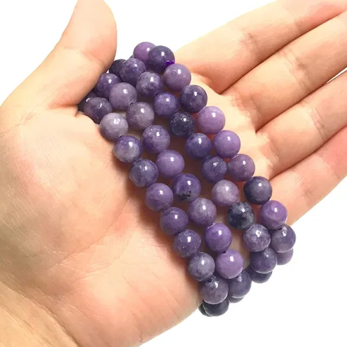 Miniatura 250 de Gem Avenue Handmade Round Bead Stretch Bracelet Unisex Natural Stone Beaded Jewelry for Men & Women, Elastic Wristband for Daily Wear