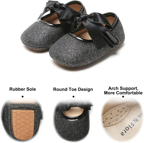 Miniatura 47 de Felix & Flora Zapatos de bebé de suela suave - Zapatos de bebé para caminar, mocasines, suela de goma, zapatos de cuna