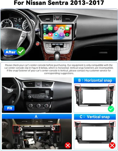 Miniatura 7 de [8 Core 4G+64G] Qualcomm Radio de coche para Nissan Sentra 2013-2017 estéreo de coche con CarPlay Android Auto, Android 13 10 pulgadas pantalla