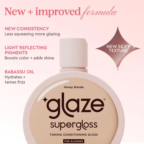 Miniatura 4 de Glaze Brillo Acondicionador de Color Súper Brillante – Rubio Miel para Cabello Rubio Medio a Oscuro – Brillo Capilar Semipermanente que se Enjuaga