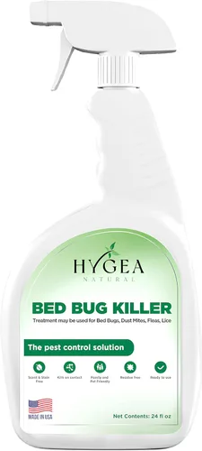 Hygea Natural Spray natural para piojos, ácaros y chinches – Apto para niños y mascotas – Resultados inmediatos – Sin manchas y olores (24 onzas)