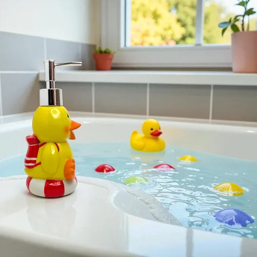 Miniatura 4 de Dispensador de Jabón con Forma de Pato Lindo para Fregadero de Cocina - Dispensador de Jabón para Niños para Decoración Linda de Baño - Regalo Ideal